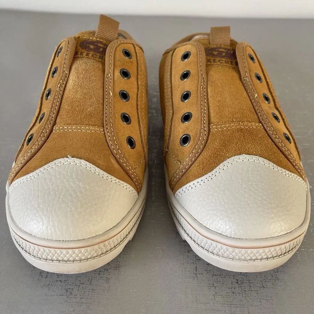 Skechers Suede Cozy Lug Sole Mule Sneakers Yellow Womens‎ 7.5 Slip On Shoes